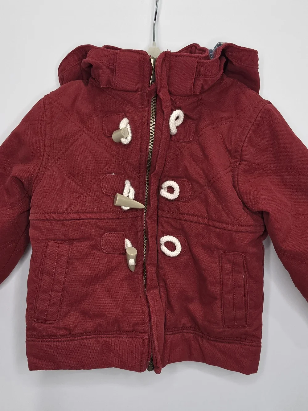 OshKosh B'gosh Hooded Toggle Puffer Jacket - Burgundy